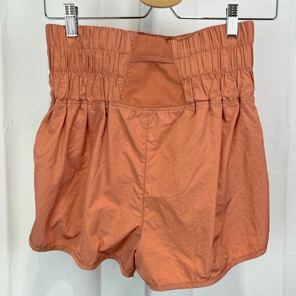 FREE PEOPLE Movement Size M The Way Home Shorts Smocked Waist Rust Pink - Picture 2 of 9
